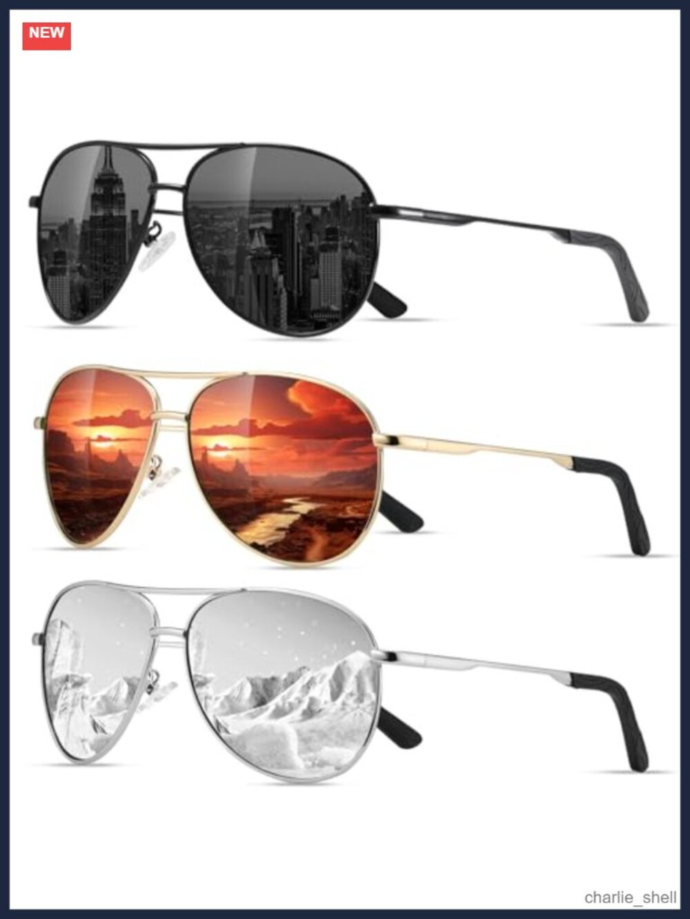 Polarized Aviator Sunglasses UV400 Driving Fishing Unisex Lightweight